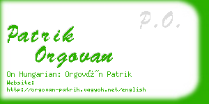 patrik orgovan business card